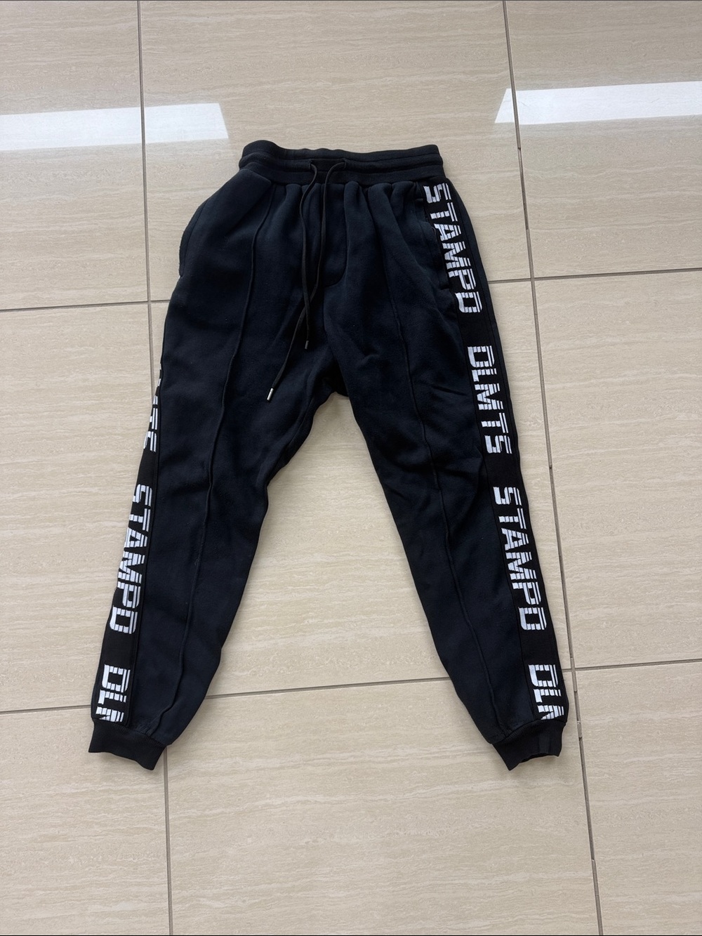 Stampd Black Sweatpants with White Side Logo